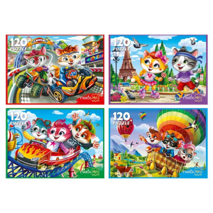 Пазлы  120 элементов Приключения котят П120-2013