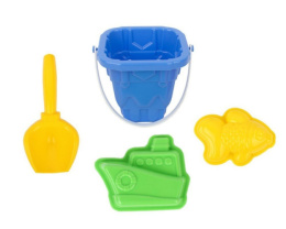 Набор для песочницы пластиковый  4 предмета Морской замок: ведро, совок, формочки 2шт., в ассортименте, в сетке Совтехстром У378/16593