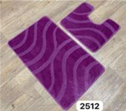 Комплект ковриков напольных для ванной и туалета на латекс. основе Maximus Классик 2пр. 60х100см/60х50см, вишневый Confetti  512