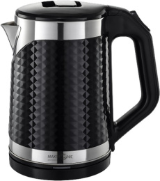 Чайник электрический 2,0л 1800Вт, нержавеющая сталь, пластик, диск, черный Maxtronic MAX-105