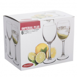 Набор бокалов для вина стеклянных Imperial Plus 6шт. 315мл, в п/у Pasabahce Бор 44809