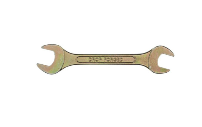 Ключ рожковый 19х22мм желтый цинк Сибртех 14311