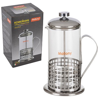 Френч-пресс 1л нержавеющая сталь+стекло Cellula Mallony 950064