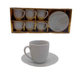 Набор кофейный фарфоровый 12 предметов 100мл белый, в п/у Радужный Дом РД85516