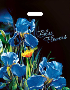 Пакет подарочный ПВД 38х47см 60мкм Ирисы ПВ3847ИР