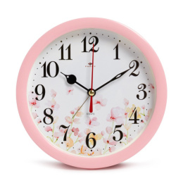 Будильник механический кварцевый d-15см Легкого пробуждения, розовый Рубин В4-010