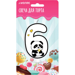 Свеча-цифра 6 Панда deVente 9060117