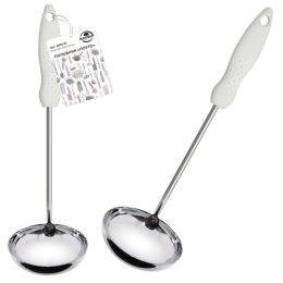 Половник стальной хромированный пластиковая белая ручка, Порто Мультидом AN50-25