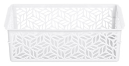 Корзина универсальная пластиковая  2,0л 23х16х7см Линден белый Homver 221313129/01