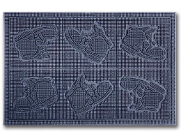 Коврик придверный резиновый Pin Mat 40х 60см Ботинки, черный ComeForte