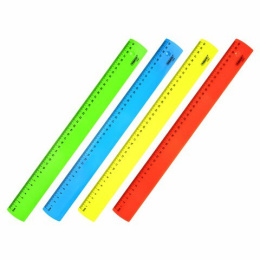 Линейка пластиковая 40см Пифагор, неон ассорти 210844