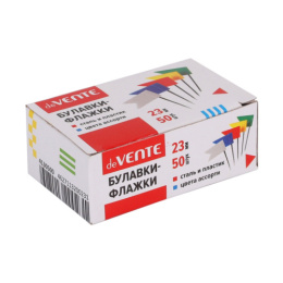 Булавки 23мм 50шт. Devente, флажки ассорти, в к/к 4130500