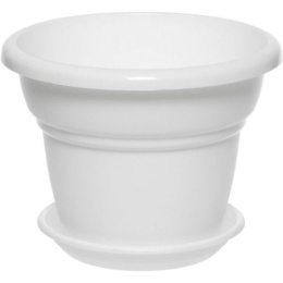 Горшок для цветов пластиковый Милано с поддоном 4,5л d-25см h-19см белый 5plast 5PL0235