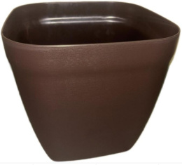 Кашпо пластиковое напольное Леонардо с дренажной вставкой 37л, горький шоколад Агропласт