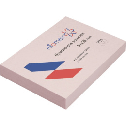 Блок самоклеящийся 76х51 розовый 100 листов Attomex 2010709