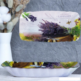 Блюдо стеклянное прямоугольное глубокое 230х120мм Grey Лаванда, в цв/к White Lily S440609 BB037/716283