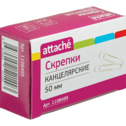 Скрепки 50мм 50шт. Attache, оцинкованные, в к/к 1108495
