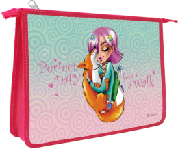 Папка для тетрадей А5 на молнии Девочка с лисой 128/7089904 LAMARK0008