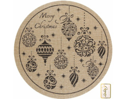 Салфетка сервировочная ПВХ круглая d-37см Новогодние игрушки Серпантин 898-144