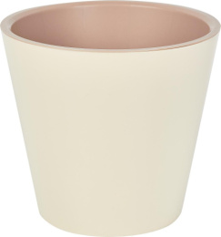 Горшок для цветов пластиковый London со вставкой  3,3л d-19см сливочный InGreen ING6251СЛВ