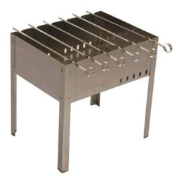 Мангал разборный из огнеупорной стали  37х25см + 6 шампуров, Тайга малый