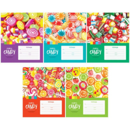 Тетрадь  12 листов клетка Леденцы. Colorful candy Т12К_22924