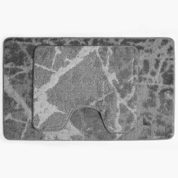 Комплект ковриков напольных для ванной и туалета на латекс. основе Classic Color 2пр. 60х100см/60х50см толщина 11мм, серый Aqua-Prime 2014