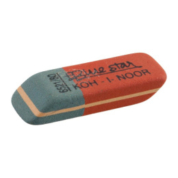 Ластик Koh-I-Noor 6521/80 Blue Star, красный с синим 6521/80-84