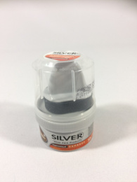 Крем для обуви  50мл коричневый, в банке с губкой Silver KS-02