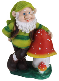 Фигурка садовая из полистоуна Гном с грибом 40х22х50см ТулаСад 161