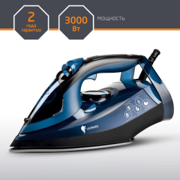 Утюг 3000Вт, керамическая подошва, LE-1801, черно-синий Leonord 270079