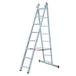 Лестница алюминиевая универсальная двухсекционная  8 ступеней (3,54м) Ufuk