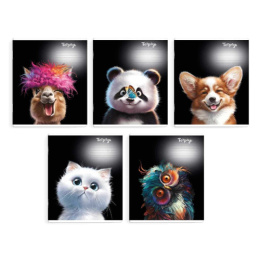 Тетрадь  18 листов линейка Забавные животные 68561