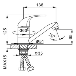 Смеситель для кухни Frap H02 F4502-2-B Frap 42835