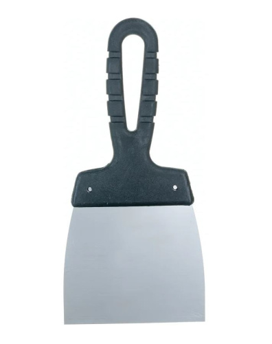 Шпатель нержавеющий 100мм пластиковая ручка Сибин 10079-100