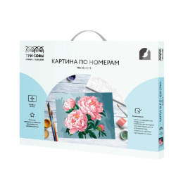 Раскрашивание по номерам на холсте 30х40см Цветущие пионы Три совы КХ3040_30001