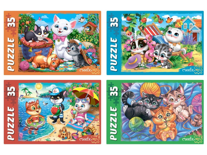 Пазлы   35 элементов Забавные котики №8 П35-2717