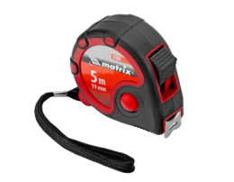 Рулетка  5м х 19мм обрезиненный корпус, тройная фиксация, Status 3 fixations Matrix 31034