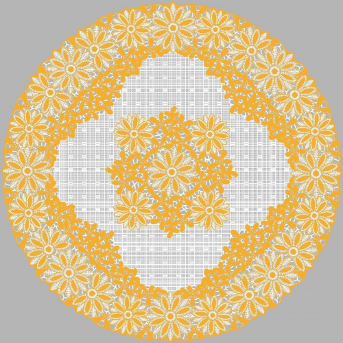 Салфетка виниловая круглая d-30см Лейс, золото Grace LO-1008A