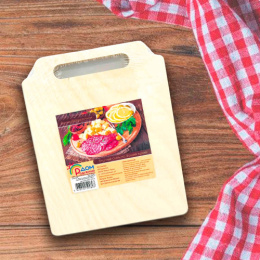 Доска разделочная экошпон без рисунка 357х232х80мм с прорезной ручкой ДомВуд Ф21/Д21