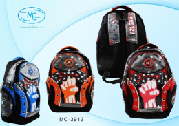 Рюкзак школьный для мальчиков Strong, черный с рисунком, 3 цвета МС-3913