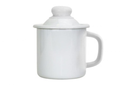 Кружка эмалированная 1,0л с металл. крышкой без декора Магн Эмаль Магнитогорск 01-0207