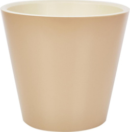 Горшок для цветов пластиковый London со вставкой 10,5л d-28см молочный шоколад InGreen IG620810047