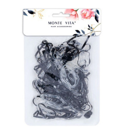 Резинки для волос Monte Vita набор 250шт. 2см, черные прозрачные 457066