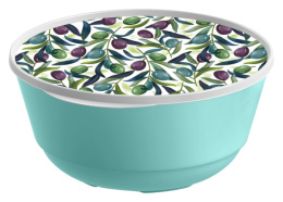 Миска пластиковая с крышкой 3,0л Bergamo с декором, зеленый IDIland 221165818/05