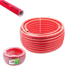 Шланг поливочный ТЭП армированный 1" (25мм) 25м, 350 грамм, 3-х слойный, красный ForPlast