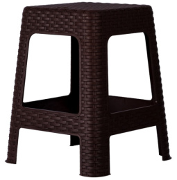 Табурет пластиковый высокий 45см Плетенка шоколадный Ар-Пласт 14005