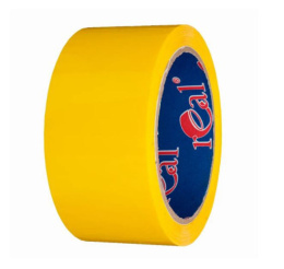 Скотч (клейкая лента) цветной 48мм х 66м х 43мкм желтый, Реал new Real