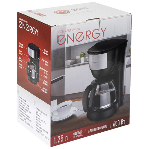Кофеварка электрическая EN-274, 1250мл, черный Energy 108171