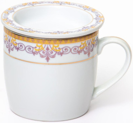 Кружка заварочная фарфоровая 350мл с металлическим ситом Аврора Минкар, в п/у Guterwahl 113-19066